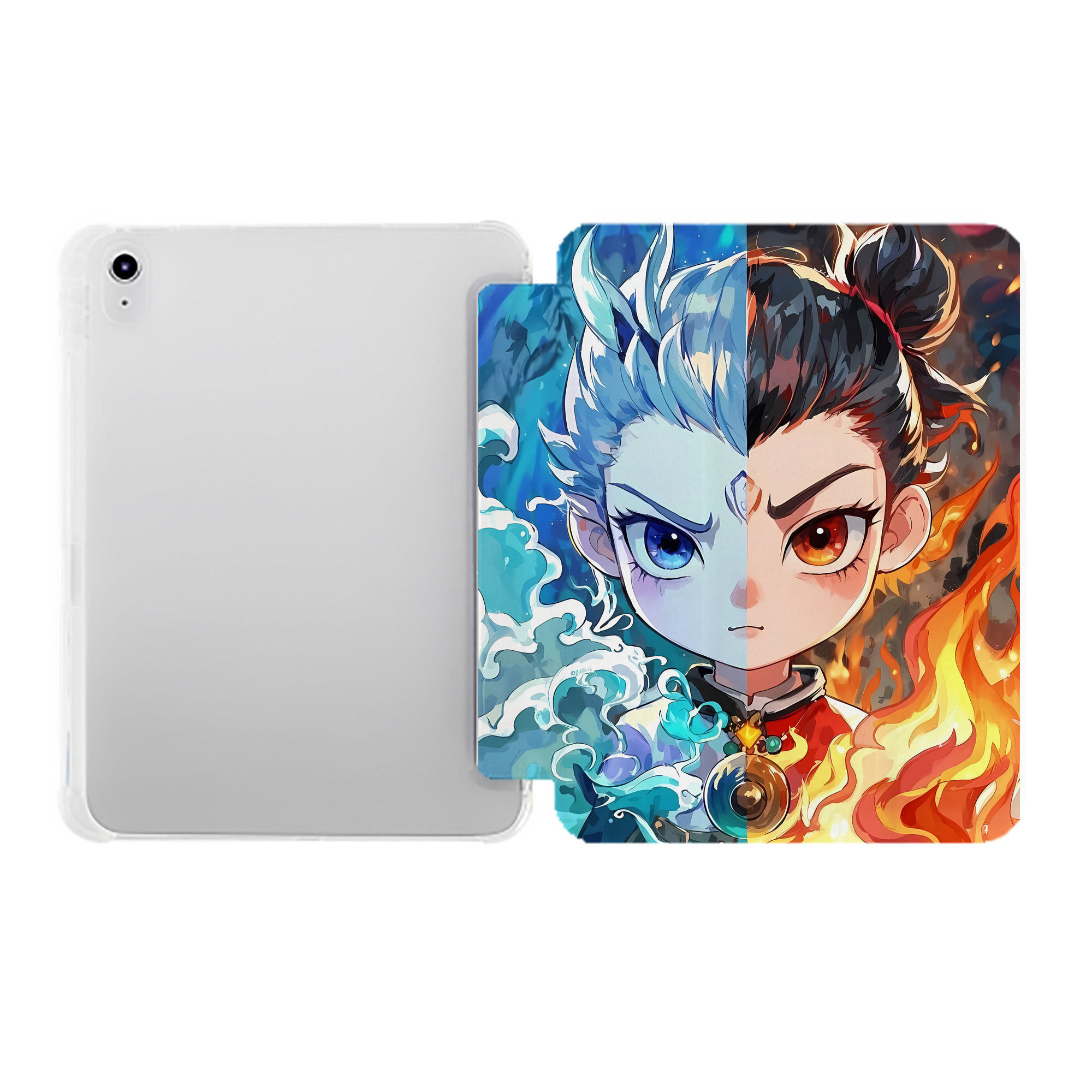 （画像用） Ne Zha 2 ナタ 魔童の大暴れ IPad ケース ペン収納付き 三つ折りスタンド PUレザー×シリコン 対応機種9.5/10.5/10.9インチ
